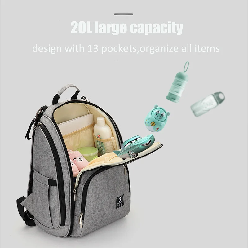 Amazon hot selling mommy backpack for travel solid baby diaper travel backpack