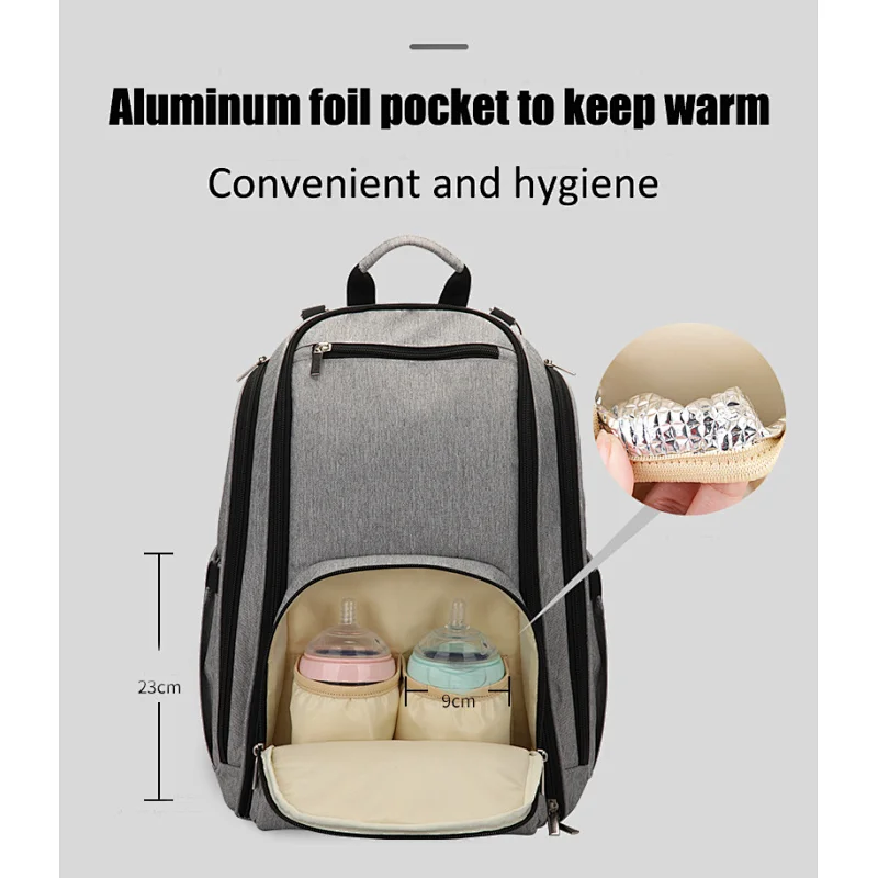 Amazon hot selling mommy backpack for travel solid baby diaper travel backpack
