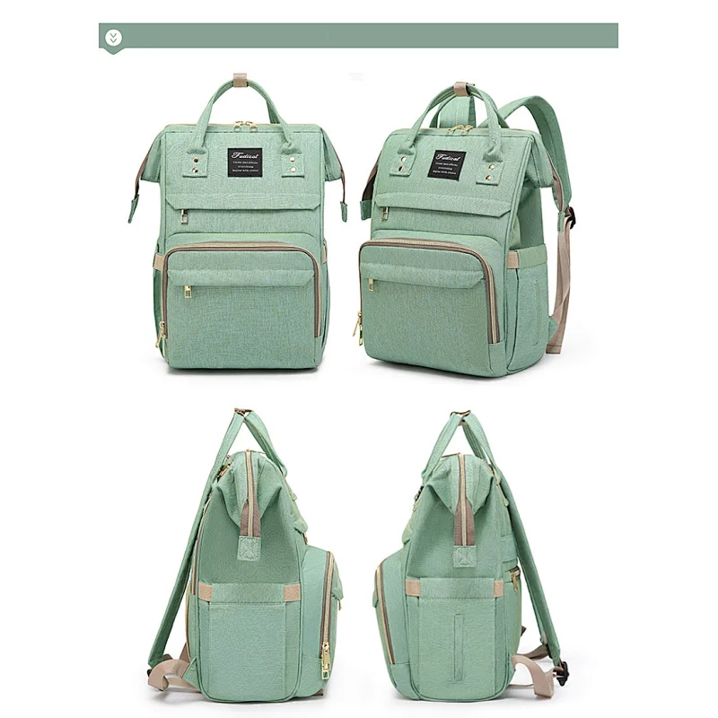 Custom Multi-Function Waterproof oil resistance Mommy Diaper Organizer Bag whit Insulated bottle pocket