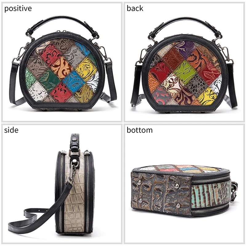 ladies mini original tribal multi color block purses crocodiles pattern print trend patchwork leather handbags for women