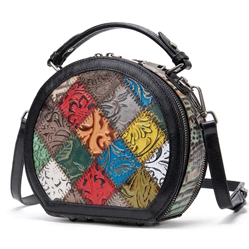 ladies mini original tribal multi color block purses crocodiles pattern print trend patchwork leather handbags for women