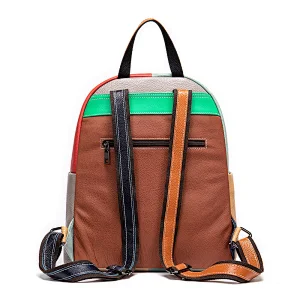 Fasion leather travel computer laptop geometric lingge promotional women's school unique branded stylish backpack for women