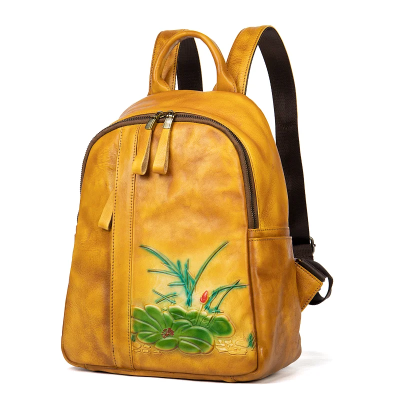 fashion trendy classy travel laptop women new large capacity travel leather bag packs woman backpack
