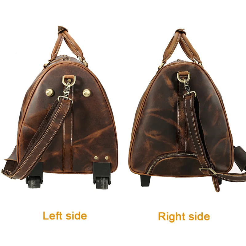 2021 Crazy horse leather men business suitcase travel trolley bag
