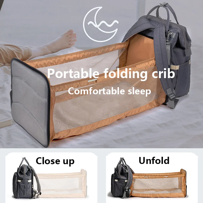 large capacity 3 in 1cloth baby care diaper wet bag mummy birthing portable foldable folding bed backpack with travel bassinet