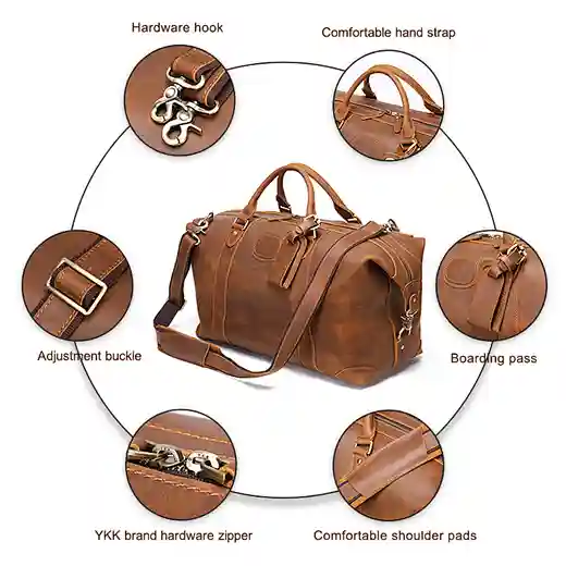 Crazy Horse Leather Travel Bag