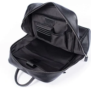 Custom Logo High Quality Fashion Casual Men Luxury Leather Laptop Bag Travel Backpack
