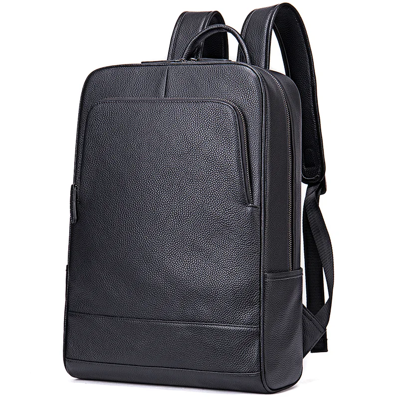 Custom Logo High Quality Fashion Casual Men Luxury Leather Laptop Bag Travel Backpack