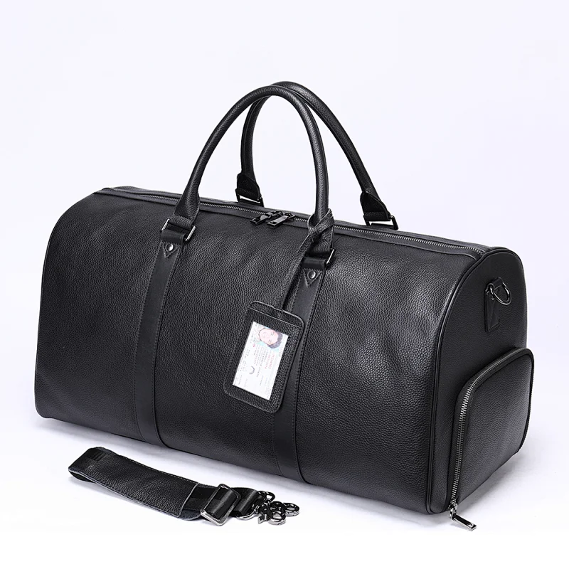 2021 New Arrival Genuine Leather Men Casual Waterproof Large Capacity Luggage Travel Bag For Men