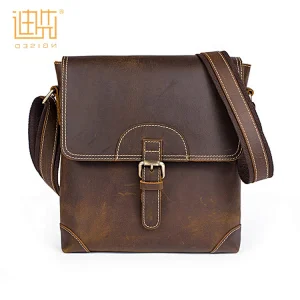 Top quality business casual travel shoulder crossbody leather cow hides bag for men