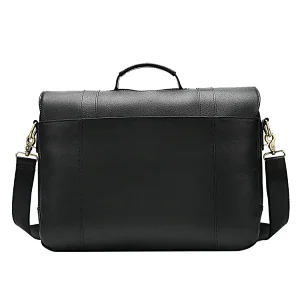 Shoulder handle laptop handbag customized large plain black executive high grade leather briefcase
