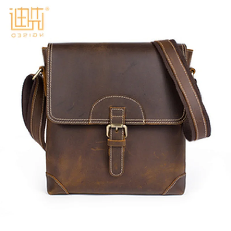 Top quality business casual travel shoulder crossbody leather cow hides bag for men