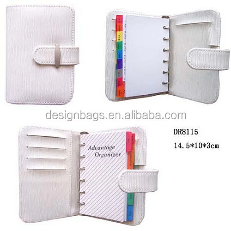 Wholesale custom leather business notepad agenda planner advantage organizer notebook with ring binder