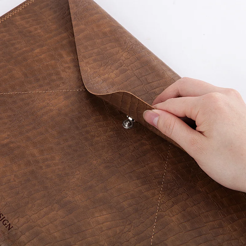 Cheap A4 Colorful PU Leather Stationery Envelope Bag Portfolio Document Folder Bag