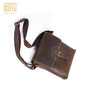 Top quality business casual travel shoulder crossbody leather cow hides bag for men