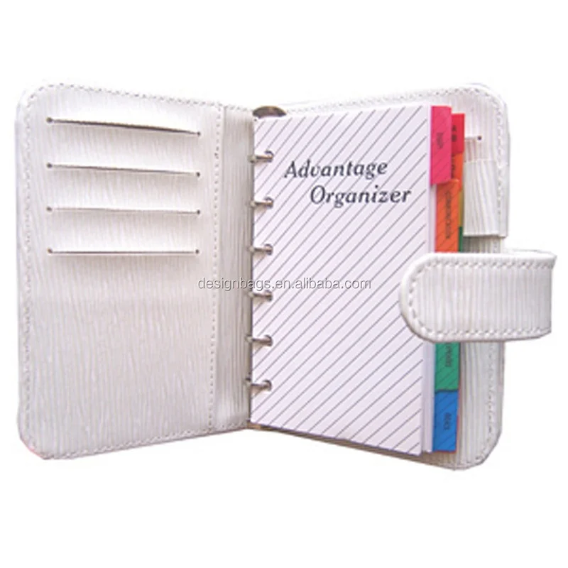 Wholesale custom leather business notepad agenda planner advantage organizer notebook with ring binder