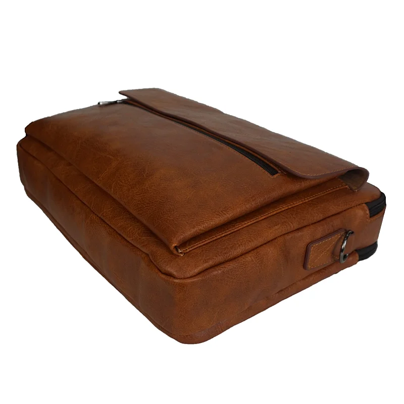 lawyer accessories designer portable retro men messenger bag business pu leather custom made briefcase