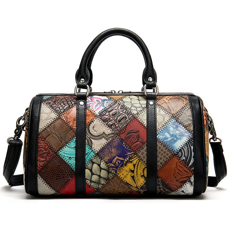 Good quality promotional womens fashion travelling travel cowhide leather handbag bags