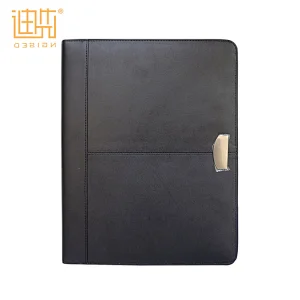 Business hot sell black a4 binder conference leather designer resume portfolio folder