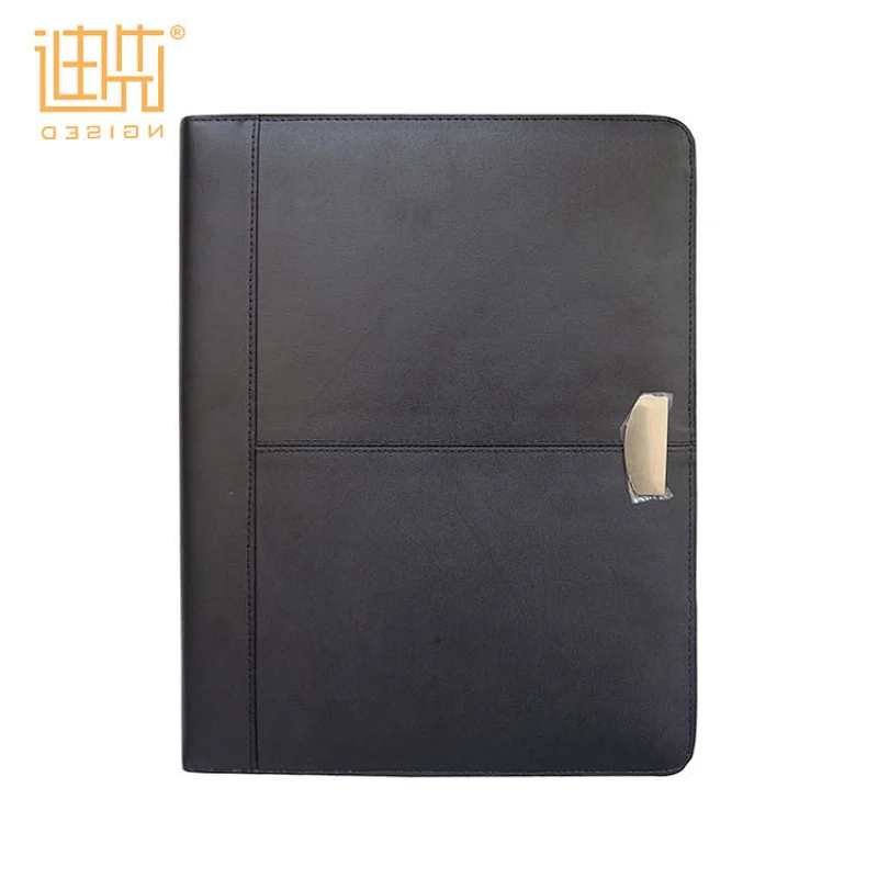 Business hot sell black a4 binder conference leather designer resume portfolio folder