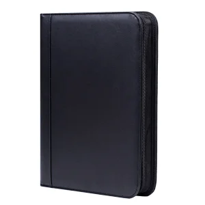 Resumes Documents Leather Folder Writing Pad Zipper Business 3 Ring Binder Padfolio Organizer Portfolio Binder for Men Women
