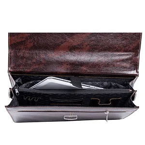 PU leather business bag fashion expandable briefcase for men