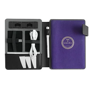 Professional Business PU Leather Organizer Portfolio Folder with tablet pc and phone stander Sleeve for Tablets/Documents