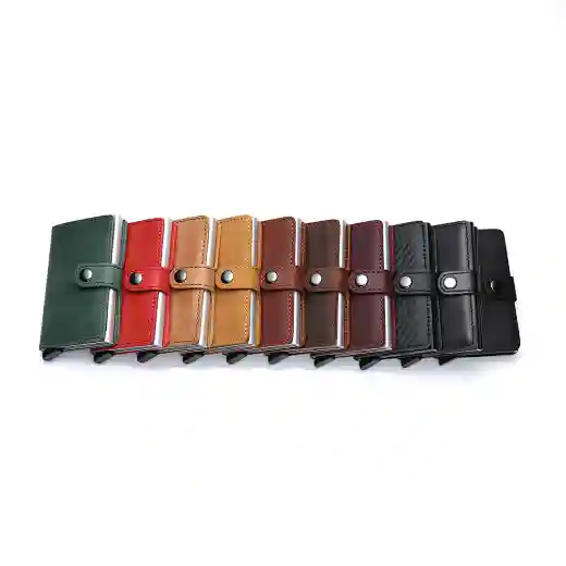 aluminum leather name card holder