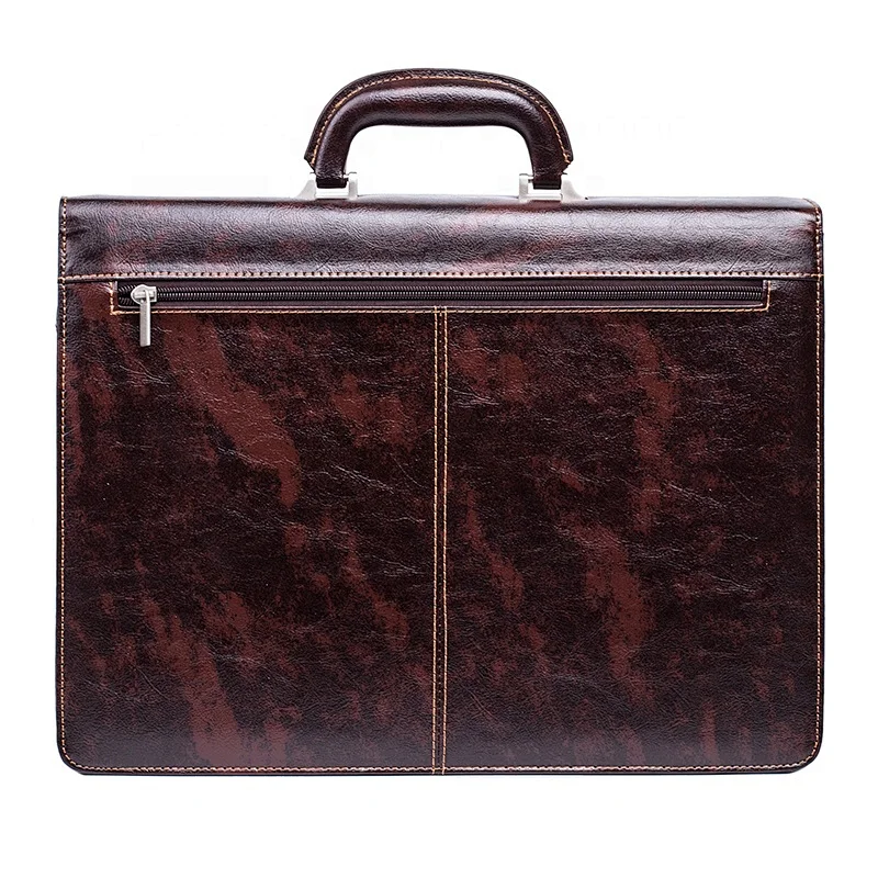 PU leather business bag fashion expandable briefcase for men