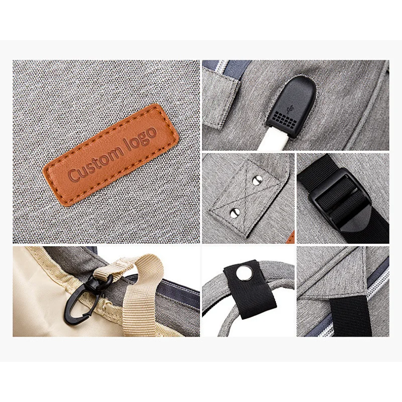 Wholesale luxury water resistant designer usb charger multipurpose mummy stylish diaper baby bag