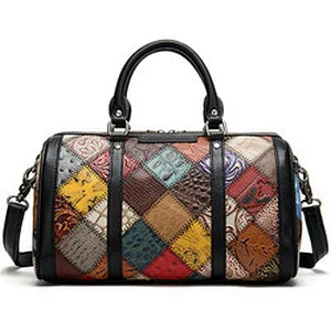 Good quality promotional womens fashion travelling travel cowhide leather handbag bags
