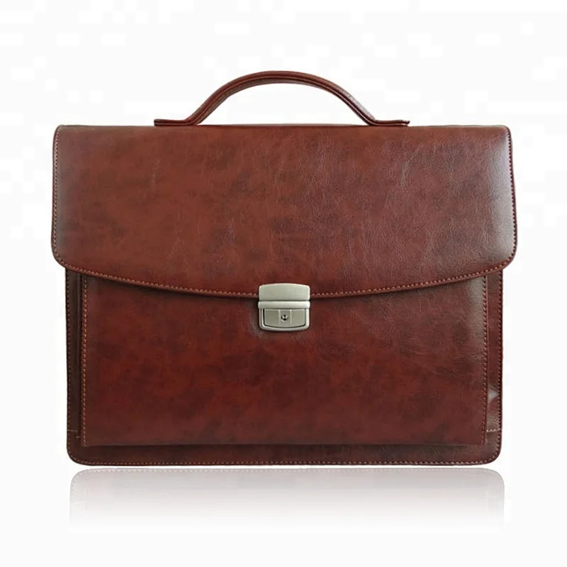 Wholesale new design best genuine pu leather men briefcase