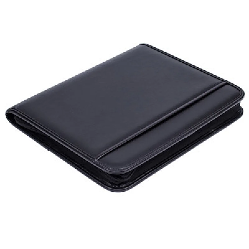 Premium A4 pu leather resume organizer Portfolio with metal clip