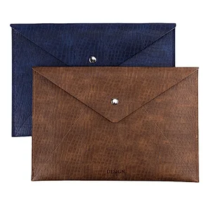 Cheap A4 Colorful PU Leather Stationery Envelope Bag Portfolio Document Folder Bag