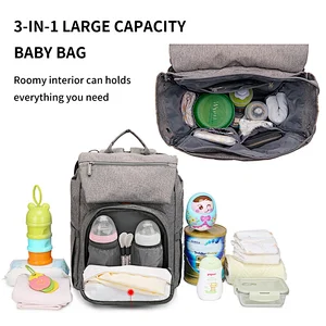 3 In 1 Multifunctional Diaper Bags Water-resistant Nappy Baby Bag Mommy Diaper Backpack Bag With Changing Station Pad