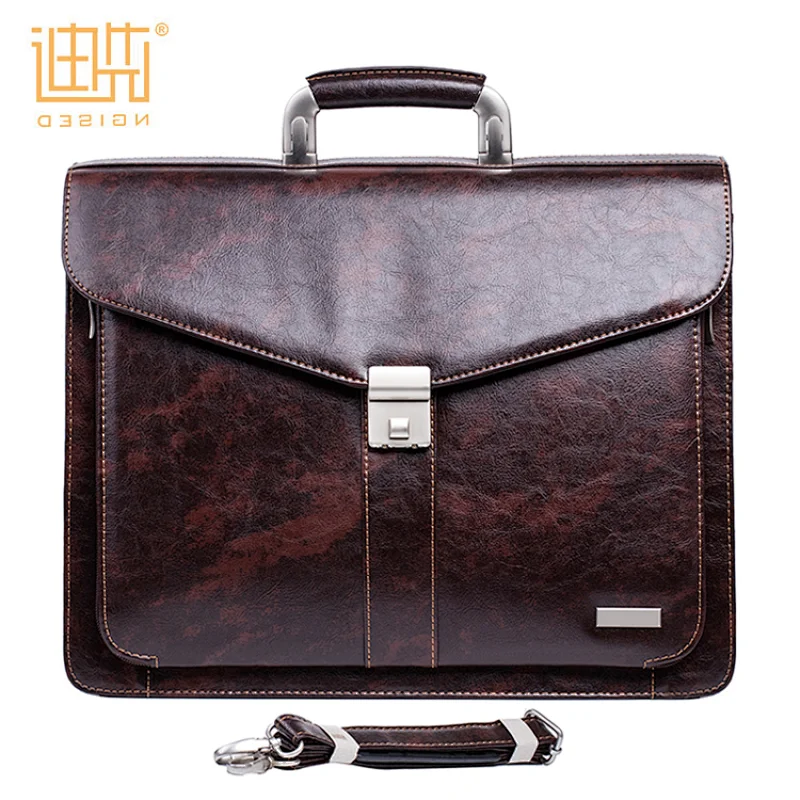 Wholesale custom logo men lawyer leather vintage hard briefcase laptop bag