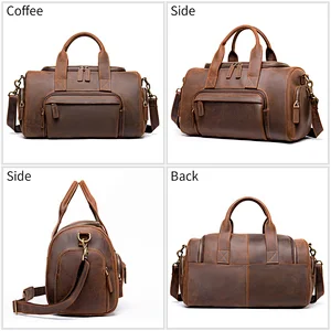 Westal vintage High Quality OEM Genuine Leather luggage  Men large computer Travel Bag