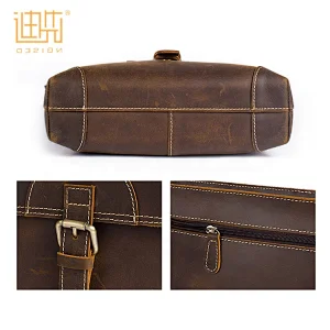 Top quality business casual travel shoulder crossbody leather cow hides bag for men