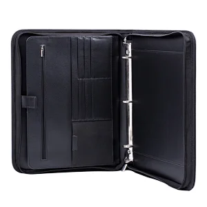 Resumes Documents Leather Folder Writing Pad Zipper Business 3 Ring Binder Padfolio Organizer Portfolio Binder for Men Women