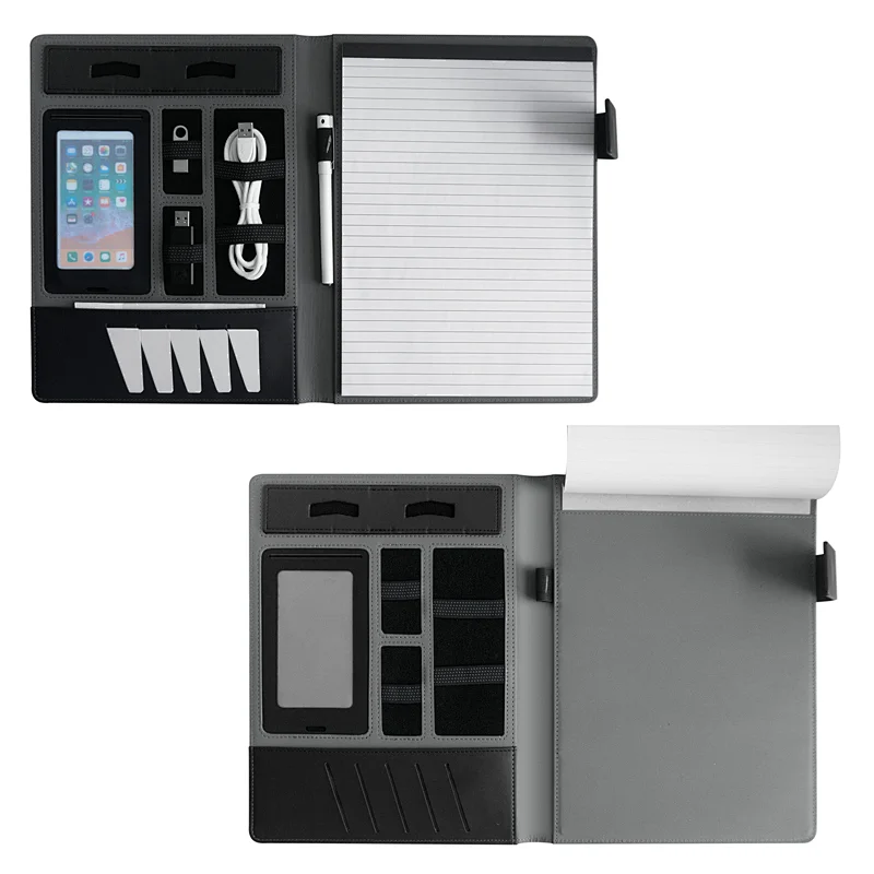 Custom Logo Embossed A5 Leather Compendium Pu Portfolio File Folder