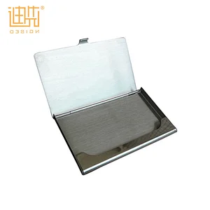 New arrival OEM leather metal business name credit card holder id card box