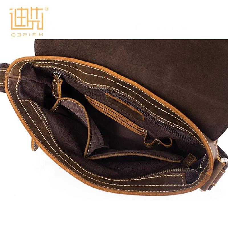 Top quality business casual travel shoulder crossbody leather cow hides bag for men