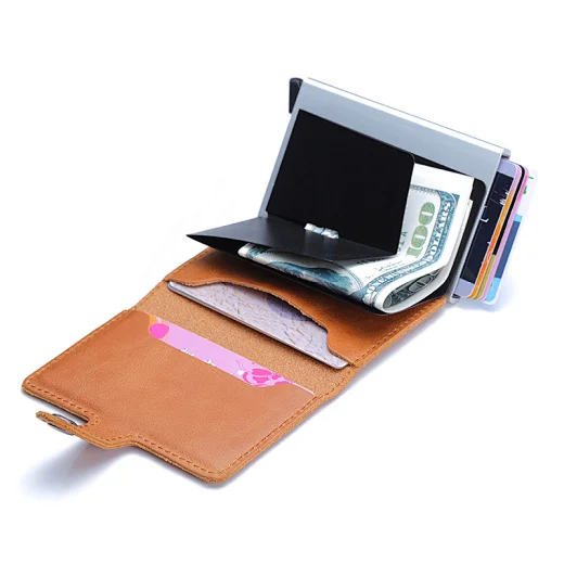 aluminum leather name card holder