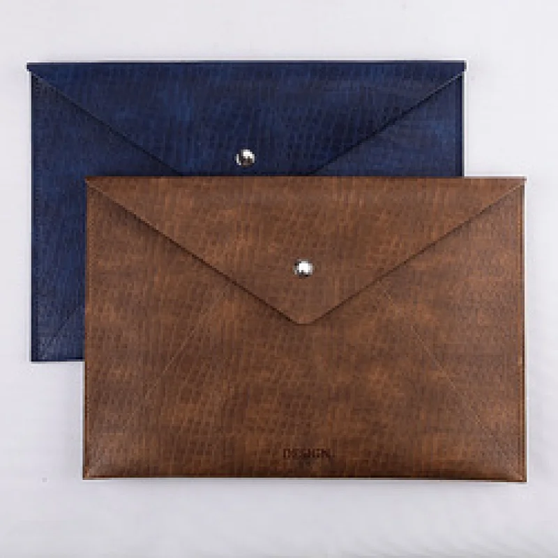 Cheap A4 Colorful PU Leather Stationery Envelope Bag Portfolio Document Folder Bag