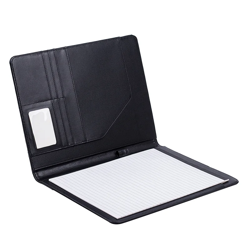 Business Card Holder Included Letter Sized Writing Pad Interview Legal Document Organizer portable Zipper Padfolio Portfolio