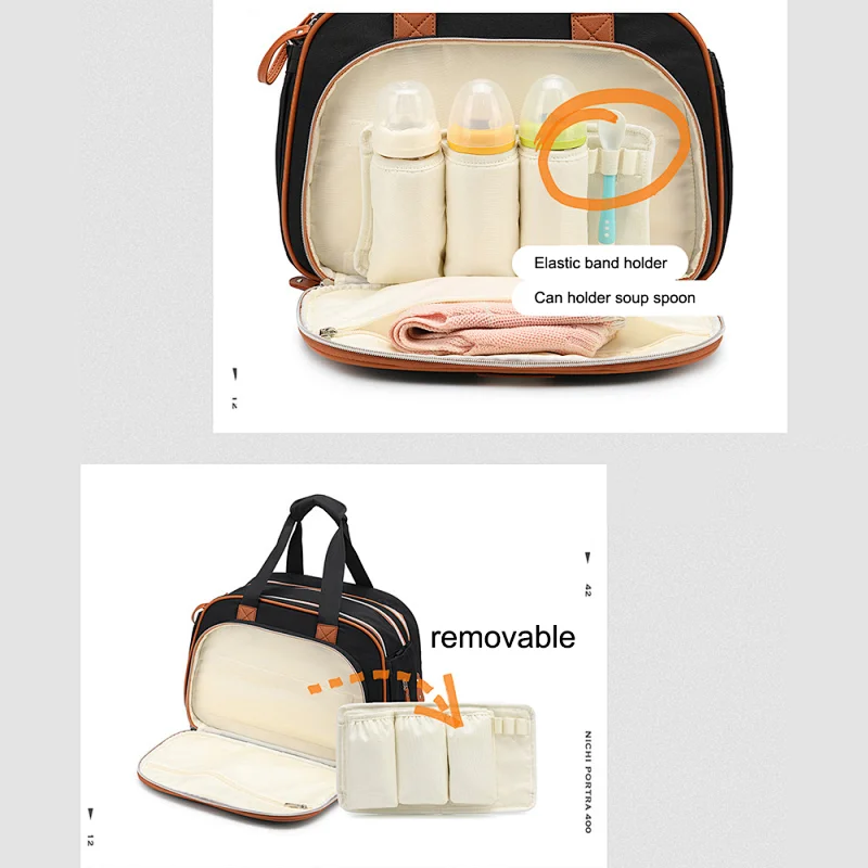 pu leather oxford cloth custom grey star baby caddy diaper bag backpack with portable changing pad
