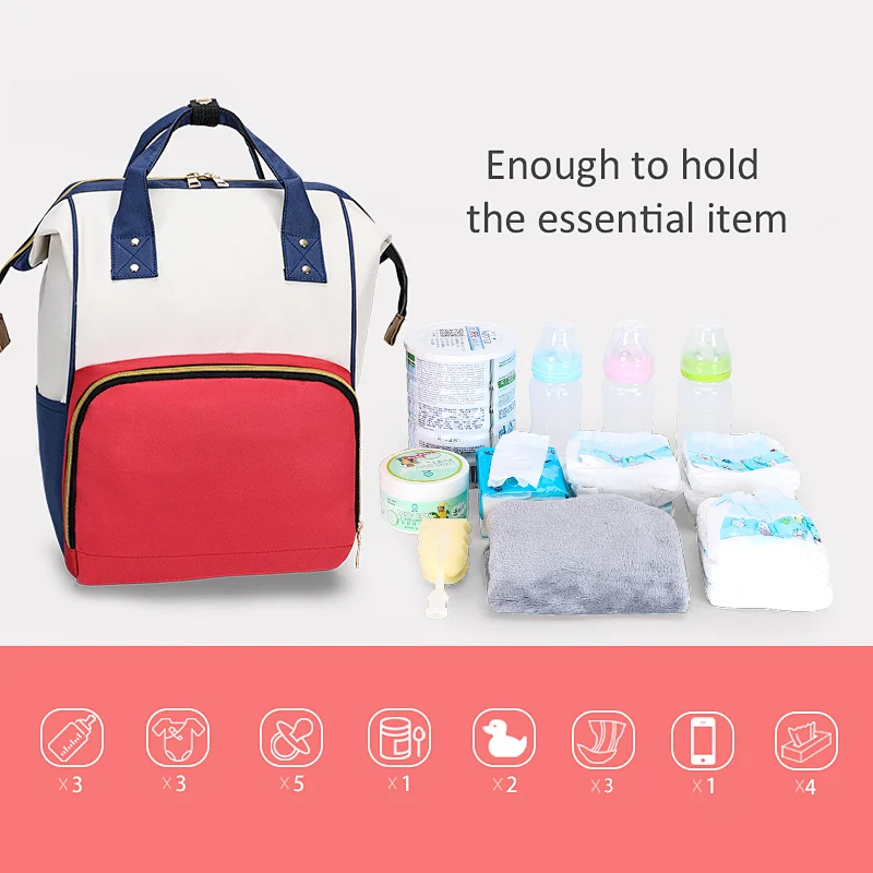 best seller custom trendy new born baby mommy diaper bag backpack with many pockets in guangzhou