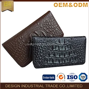 Wallet women design black leather long zipper wallet for fashion ladies