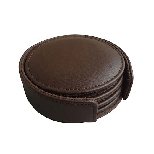 leather coffee cup coaster set