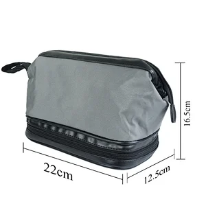 Preliter Travel cosmetic bag Wash Bag Nylon Toiletry bag with separated zipper pocket for men and women